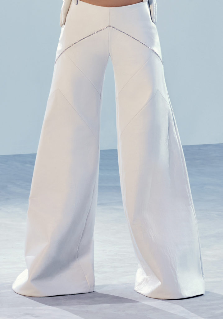 white leather low waist pants