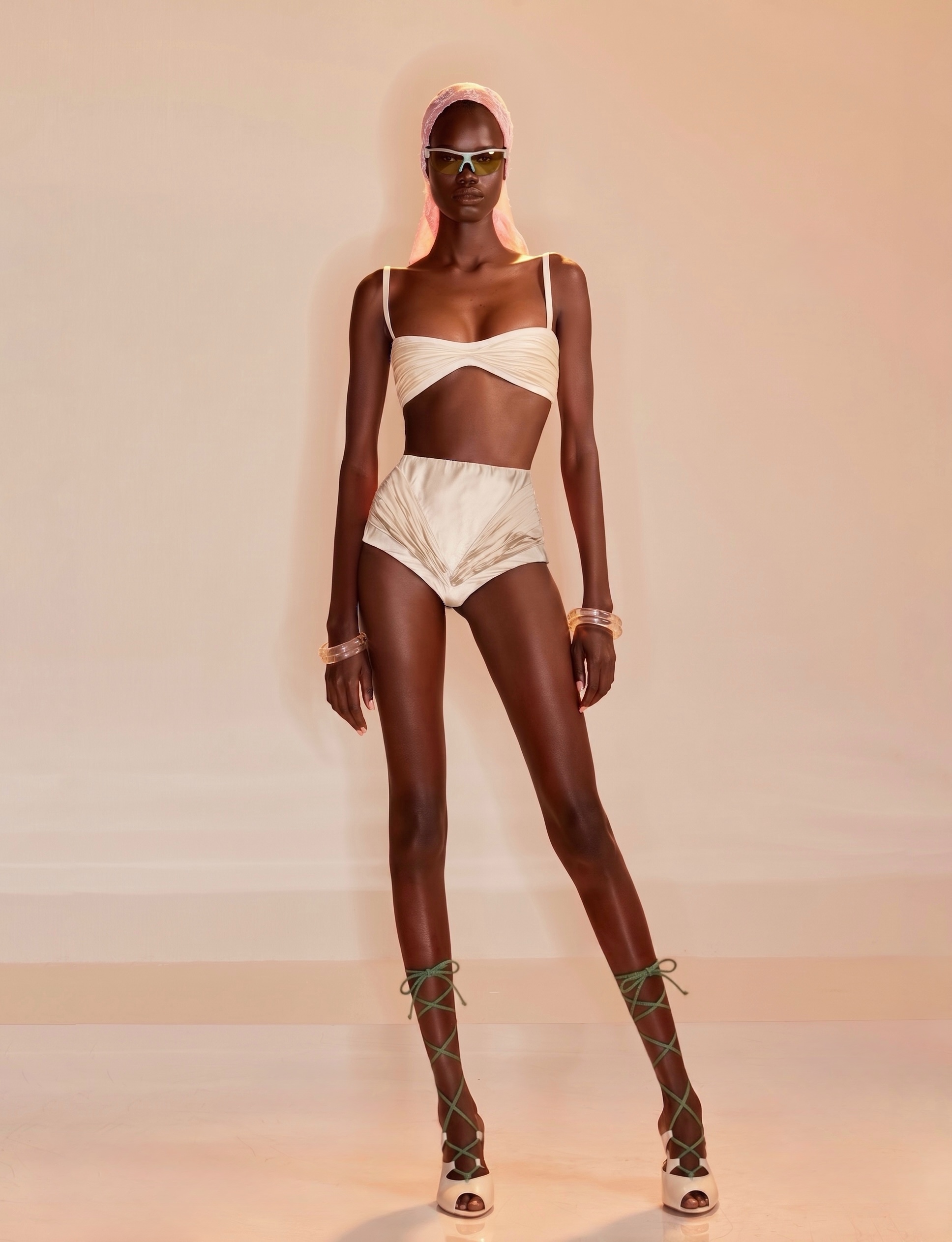 BEIGE DRAPED BRALETTE by Mrs Keepa